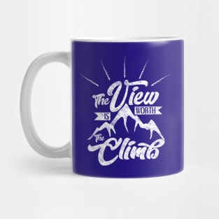 The View Is Worth The Climb Vintage Style Typography Mug